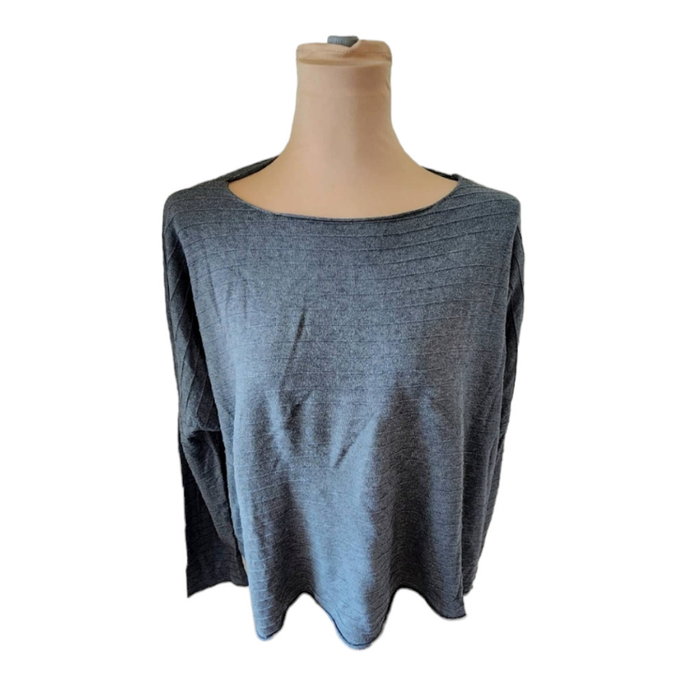 Planet by Laura G dolman wide ribbed boat neck blouse